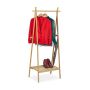 Folding clothes rack with shelf 160x74x42cm., light brown