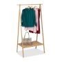 Folding clothes rack with shelf 170x100x56.5cm, light brown