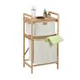Bathroom shelf with laundry basket 85x44x33cm., cream/light brown