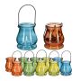 Set of 12 candlesticks 10x8.5cm., black/red/yellow/blue colors