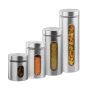 Set of 4 containers for bulk products, silver color