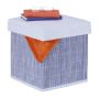 Folding seat with hinged lid 35x35x35cm., gray/white