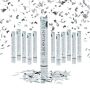 Set of 12 confetti cannons 40x5cm., silver color
