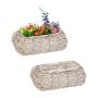 Set of 2 garden pots 10x25x15cm., light brown/white