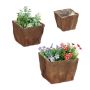 Set of 3 garden pots, brown
