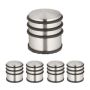 Set of 5 stainless steel door stops, silver color