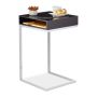 Side table with shelf 63x37x38cm., silver/black