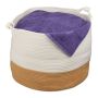 Foldable bag 38x55x50cm., white/light brown