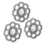 Set of 3 hanging mirrors 26x2cm., silver/black