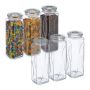 Set of 6 transparent containers for bulk products 27x9.5x9.5cm, 1.65L.