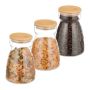 Set of 3 transparent containers for bulk products 17x12cm, 1.1L, light brown