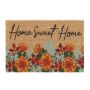 Doormat "Home Sweet Home" with flowers 60x40 cm., light brown