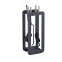 Set of 4 fireplace tools and stand 60x22.5x16cm., dark gray/black/silver color