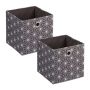 Set of 2 storage boxes 30.5x30x30cm., gray/white