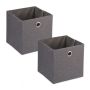 Set of 2 storage boxes 30.5x30.5x30.5cm., gray/silver color