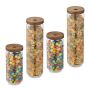 Set of 4 transparent containers for bulk products, light brown