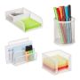 Set of 4 writing implement organizers, white