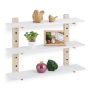 Kitchen wall shelf 48x60x15cm., white/light brown