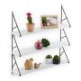 Living room wall shelf 60x60x15cm., white/black