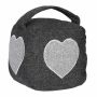 Door handle with heart, dark gray