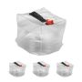 Set of 4 collapsible transparent water canisters with mixer 25x23x23cm., black/red