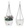 Set of 2 hanging pots 56x20.5cm., black/white