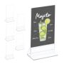 Set of 6 transparent tabletop stands 19x11x6 cm.