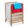 Laundry basket 63.5x43x43cm, 60L., light brown/white