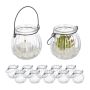 Set of 12 transparent candlesticks 7.5x8cm., black