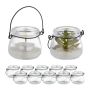 Set of 12 transparent candlesticks 6.5x9x7.5cm., black color