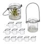 Set of 12 transparent candlesticks 7x6cm., black color