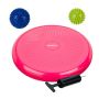Balance pillow with pump and 2 massage balls, pink/blue/green