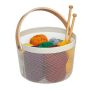Storage box with handle 17.5x27.5x26.5cm., white/light brown
