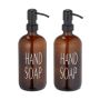 Set of 2 liquid soap dispensers 22x9x7cm., brown/black/white