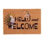 Doormat "Hello and welcome" 60x40 cm., light brown/black