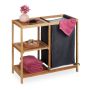 Bathroom shelf with laundry basket 65x68x33cm., light brown/gray
