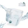Set of 3 collapsible transparent water canisters with faucet 32x27x27cm., dark green