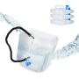 Set of 4 collapsible transparent water canisters with faucet 32x27x27cm., blue/black