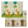 Double-sided rug 1x195x146cm., white/orange/green