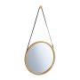 Hanging mirror 38x1.5cm., light brown/brown color