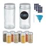 Set of 10 transparent spice jars 9.5x4cm., silver color