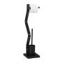 Toilet paper holder with toilet brush 75x18.5x18.5cm., black