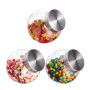 Set of 3 bulk product organizers 16x16x11cm., silver color