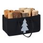 Firewood basket 25x25x50cm., black/white