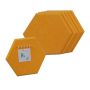 Set of 6 hexagonal bulletin boards 26x30x0.9 cm., yellow