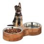 Bowls with stand 8x48x22cm., light brown/silver color