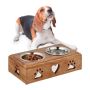 Bowls with stand 9x34x18.5cm., light brown/silver color