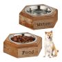 Set of 2 bowls 7.5x23.5x21cm., light brown/silver color