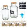 Set of 16 transparent spice jars 13x6.5cm, light brown