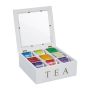 Tea bag organizer 9x23.5x23.5cm., white/gold color